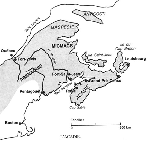 Carte de l’Acadie