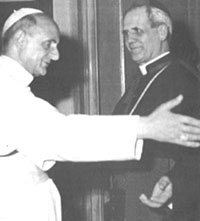 Le pape Paul VI et le cardinal Léger.